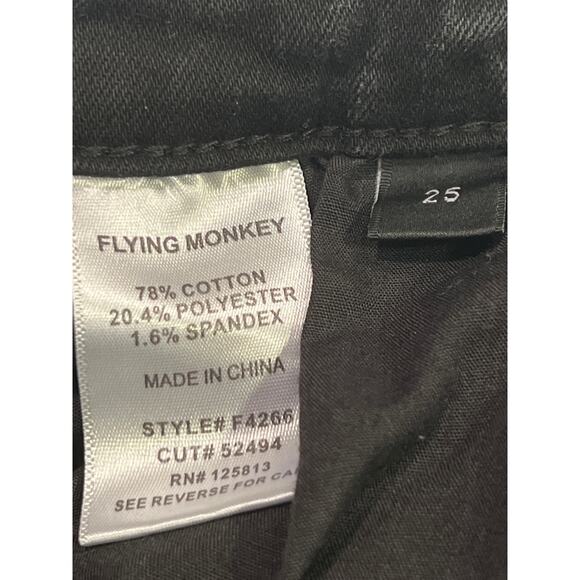 Flying Monkey Womens High Rise Slim Straight Crop Uneven Hem Jeans Size 25 Black - Picture 10 of 10